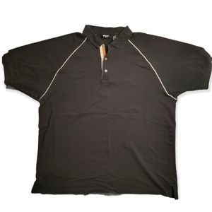 Ping black with cream pinstripe detail shortsleeve polo button up shirt szXL